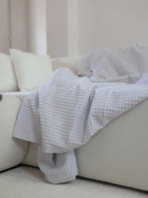 Бавовняне покривало плед Точка колір Світло-сірий BedclozZzes модель 13904-1 Фото