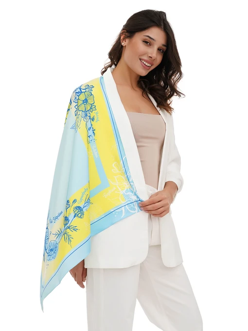 MyScarf Basic Хустка колір синьо-жовтий фото 3