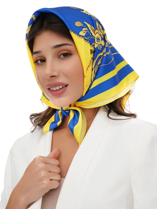 MyScarf Basic Хустка колір синьо-жовтий фото 2