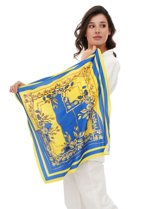 MyScarf Basic Хустка колір синьо-жовтий фото 3