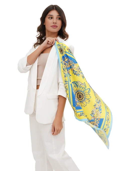 MyScarf Basic Хустка колір синьо-жовтий фото 2