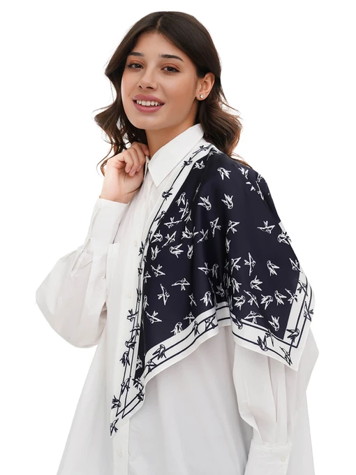 MyScarf Basic Хустка колір білий/чорний фото 2