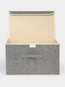 Ящик для хранения с крышкой светло-серый MBM HOME модель TH-07 LIGHT GRAY Фото