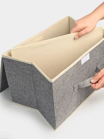 Ящик для хранения с крышкой светло-серый MBM HOME модель TH-07 LIGHT GRAY Фото