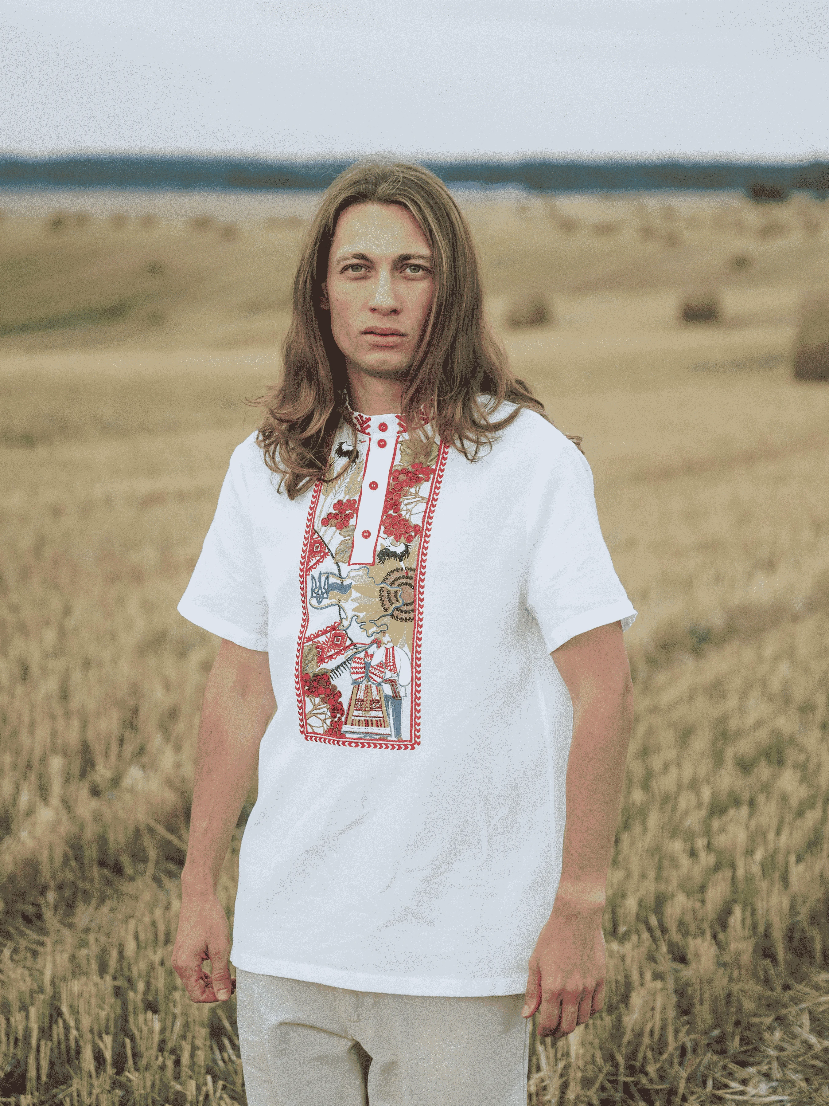 Лляна Чоловіча Вишита сорочка Едельвіка
