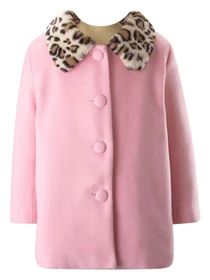Пальто и плащи Rachel Riley Leopard Faux Fur Collar модель GCT116PKADR Фото