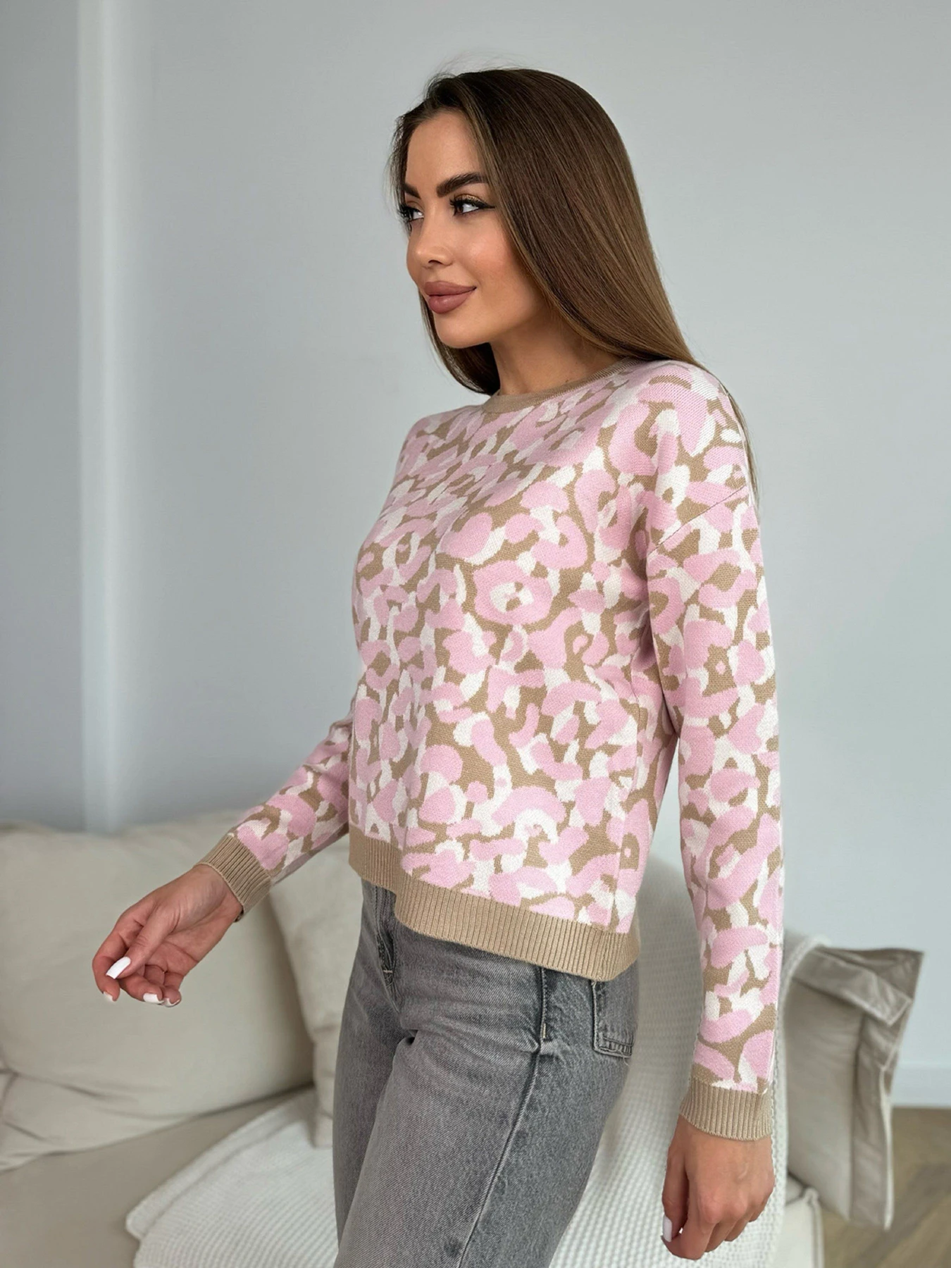 Светри та кардигани ISSA Plus модель WN20-668_розовый_бежевый Фото