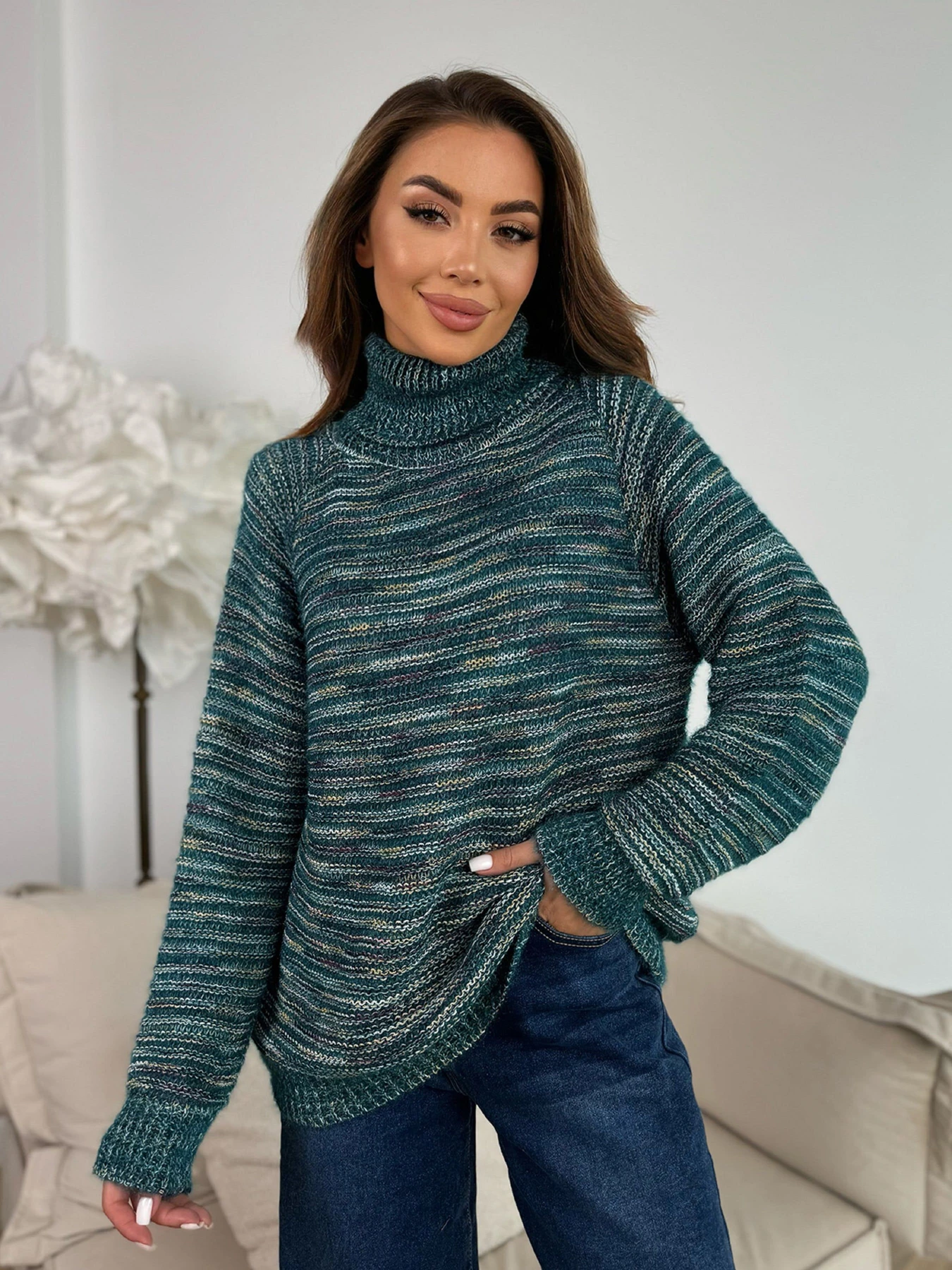 Свитры и кардиганы ISSA Plus модель WN20-675_бирюзовый Фото