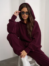 Костюми ISSA Plus модель 14876_бордовый Фото