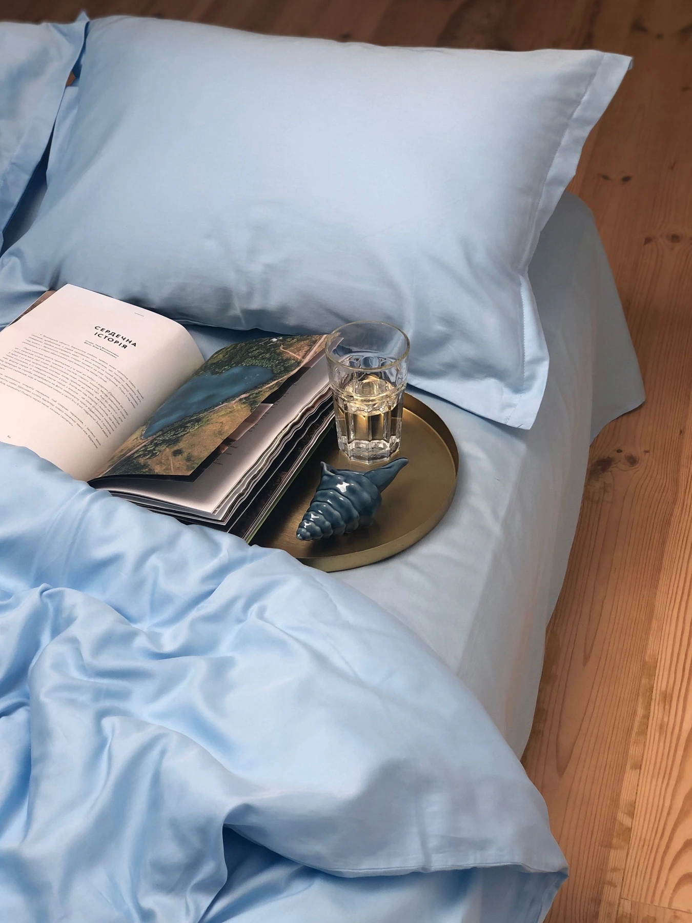 Комплект постільної білизни класичний небесно-блакитний Cozy модель 8047819 Комплект постільної білизни класичний небесно-блакитний Cozy модель 8047819 Фото
