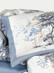 Наволочка "Магія лісу" з натурального сатину MBM HOME модель BL-P-01 BLUE/WHITE Фото