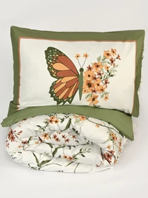 Наволочка "Цветочное поле" из натурального сатина MBM HOME модель BL-P-02 GREEN/PRINT Фото