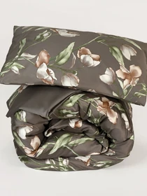 Наволочка "Весняний цвіт" з натурального сатину MBM HOME модель BL-P-03 GRAY/PRINT Фото