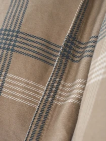Наволочка "Тартан" з натурального вареного сатину MBM HOME модель BL-P-04 GRAY/BEIGE Фото
