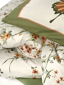Пододеяльник "Цветочное поле" из натурального сатина MBM HOME модель BL-DC-03/04 WHITE/PRINT Фото