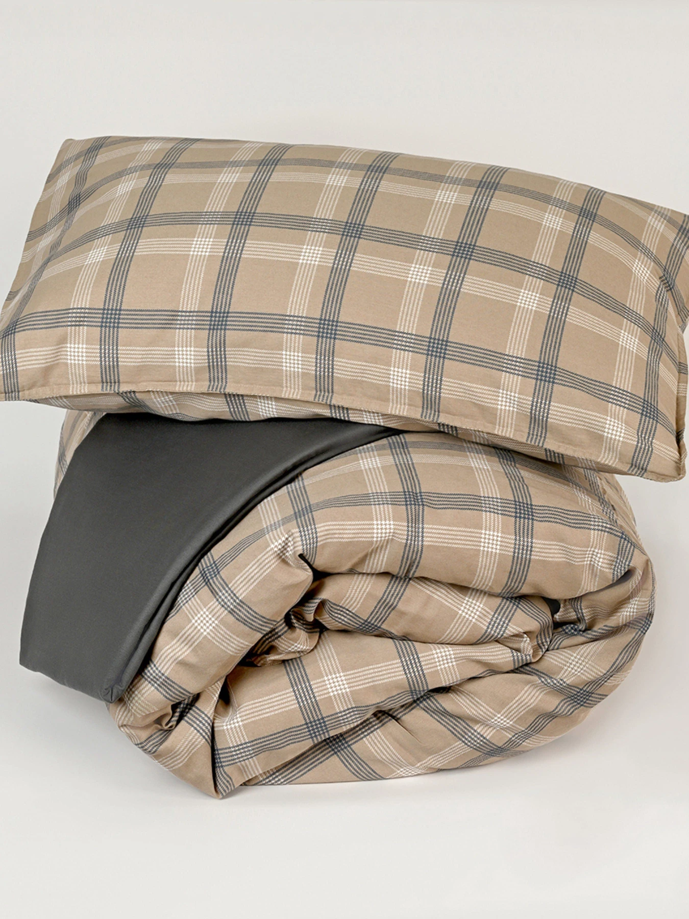 Пододеяльник "Тартан" из натурального вареного сатина MBM HOME модель BL-DC-07/08 GRAY/BEIGE Пододеяльник "Тартан" из натурального вареного сатина MBM HOME модель BL-DC-07/08 GRAY/BEIGE Фото