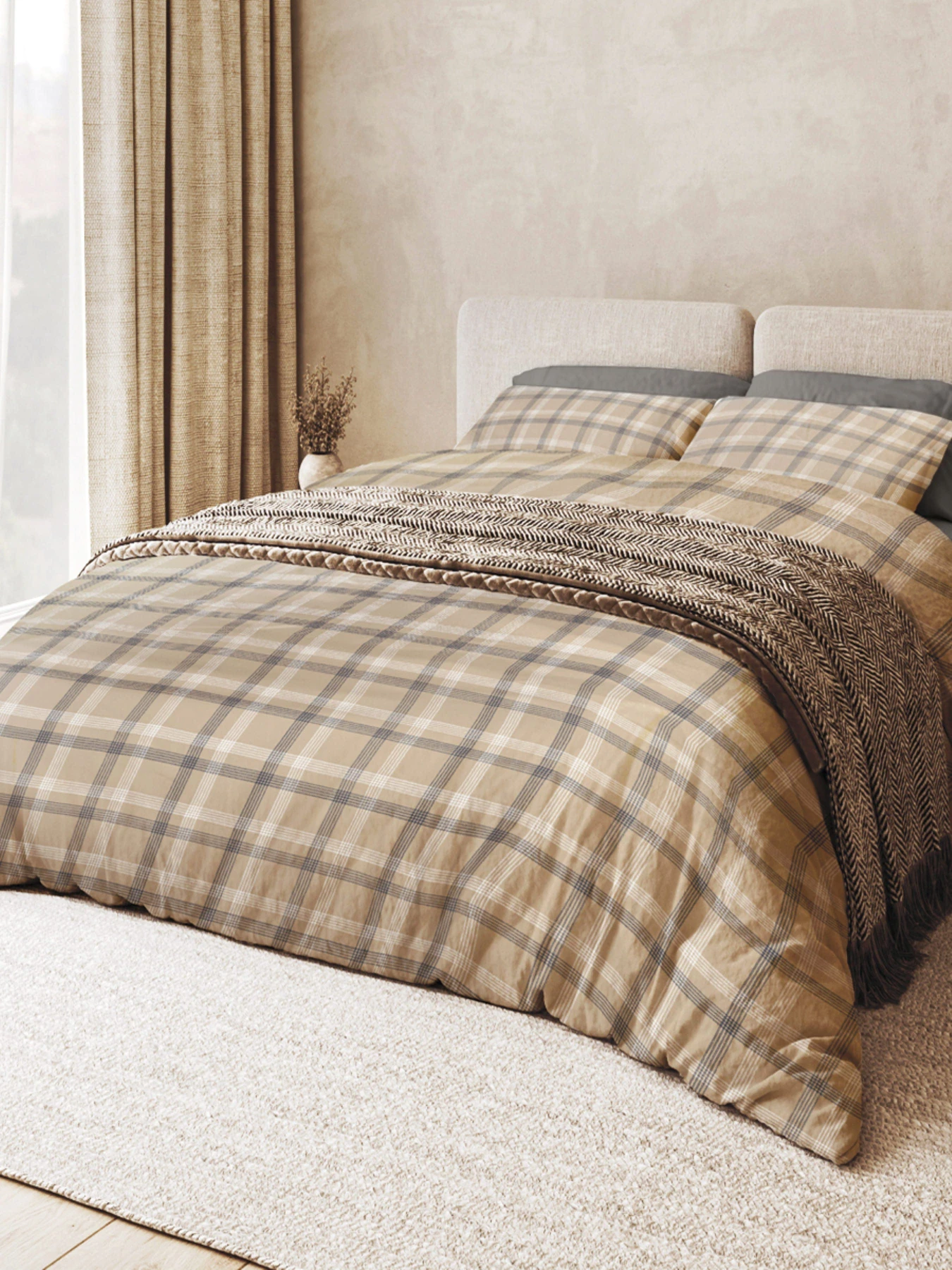 Пододеяльник "Тартан" из натурального вареного сатина MBM HOME модель BL-DC-07/08 GRAY/BEIGE Пододеяльник "Тартан" из натурального вареного сатина MBM HOME модель BL-DC-07/08 GRAY/BEIGE Фото