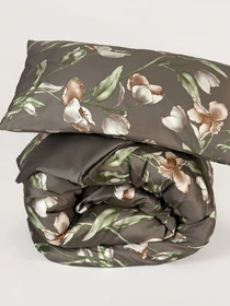 Простынь "Весенний цвет" из натурального сатина MBM HOME модель BL-FS-05/06 GRAY Фото