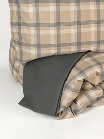 Простынь "Тартан" из натурального вареного сатина MBM HOME модель BL-FS-07/08 GRAY Фото