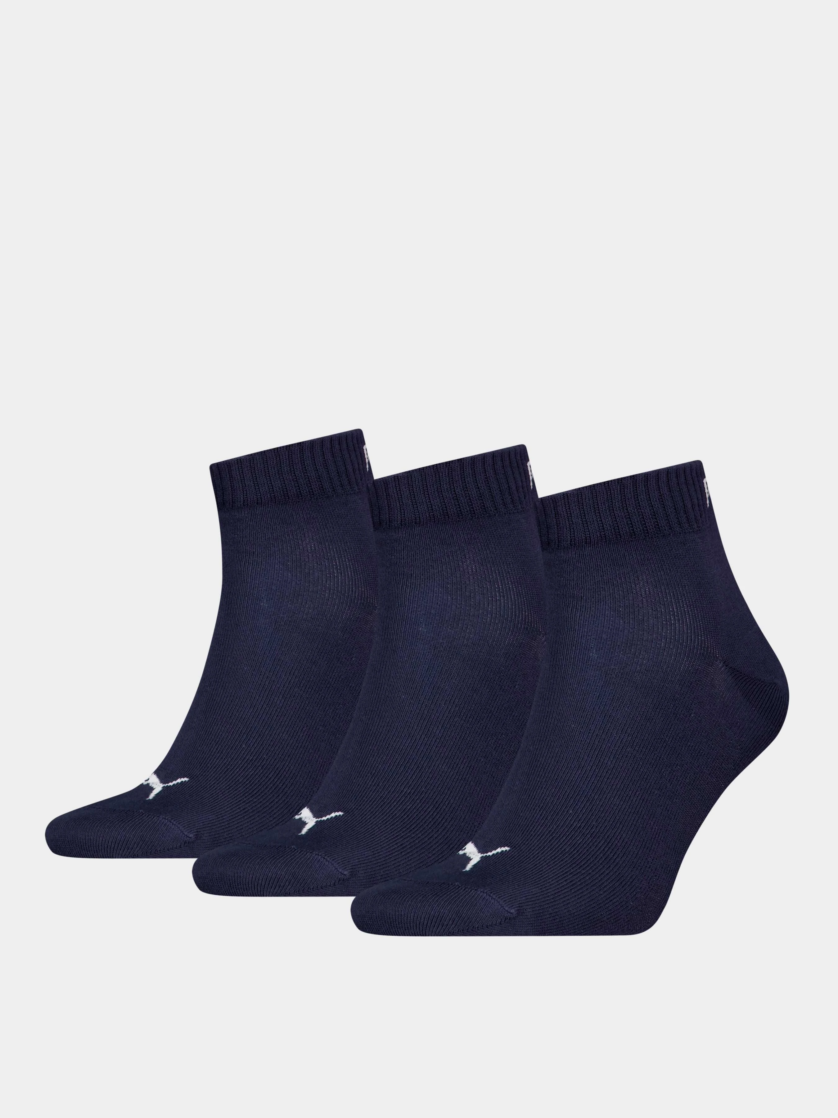 PUMA Unisex Quarter Plain 3p Набір шкарпеток колір синій