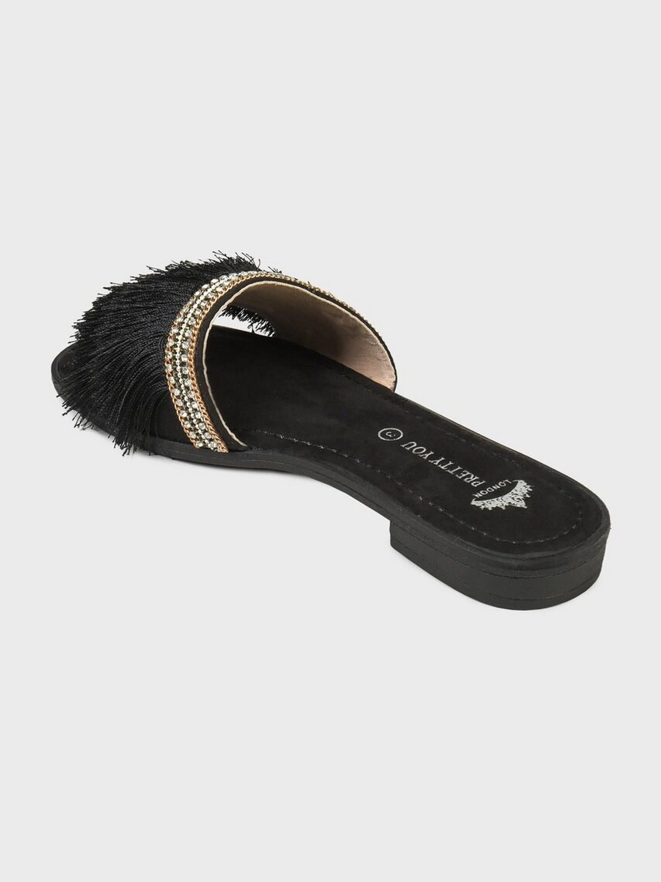 Шльопанці Pretty You London модель Fringe Фото