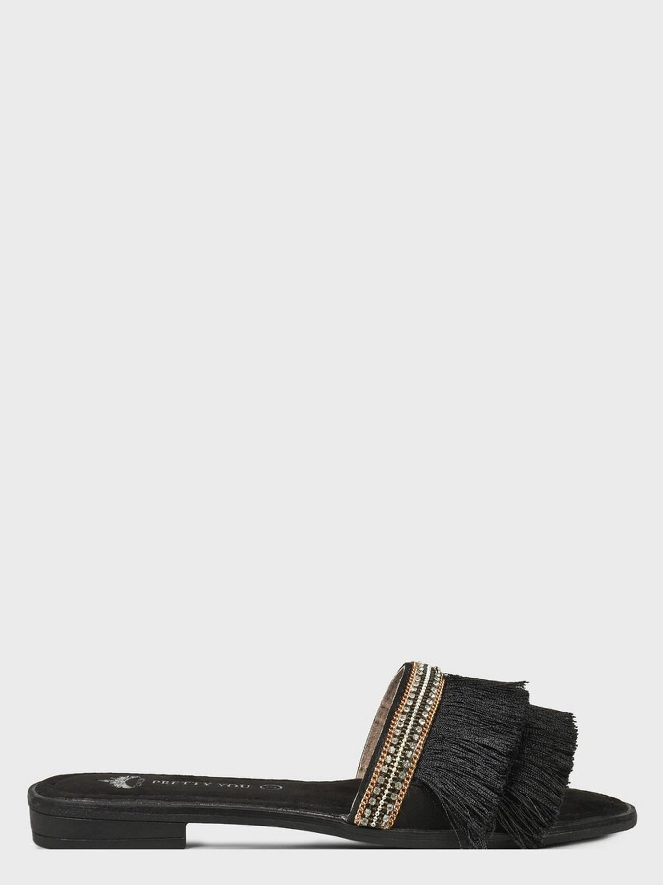 Шльопанці Pretty You London модель Fringe Фото