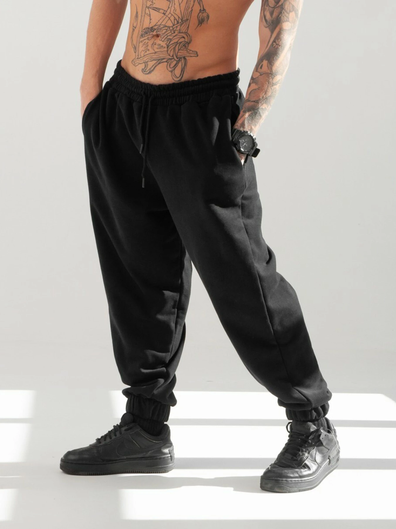 Штани IJ модель jogger-flis-black Штани IJ модель jogger-flis-black Фото
