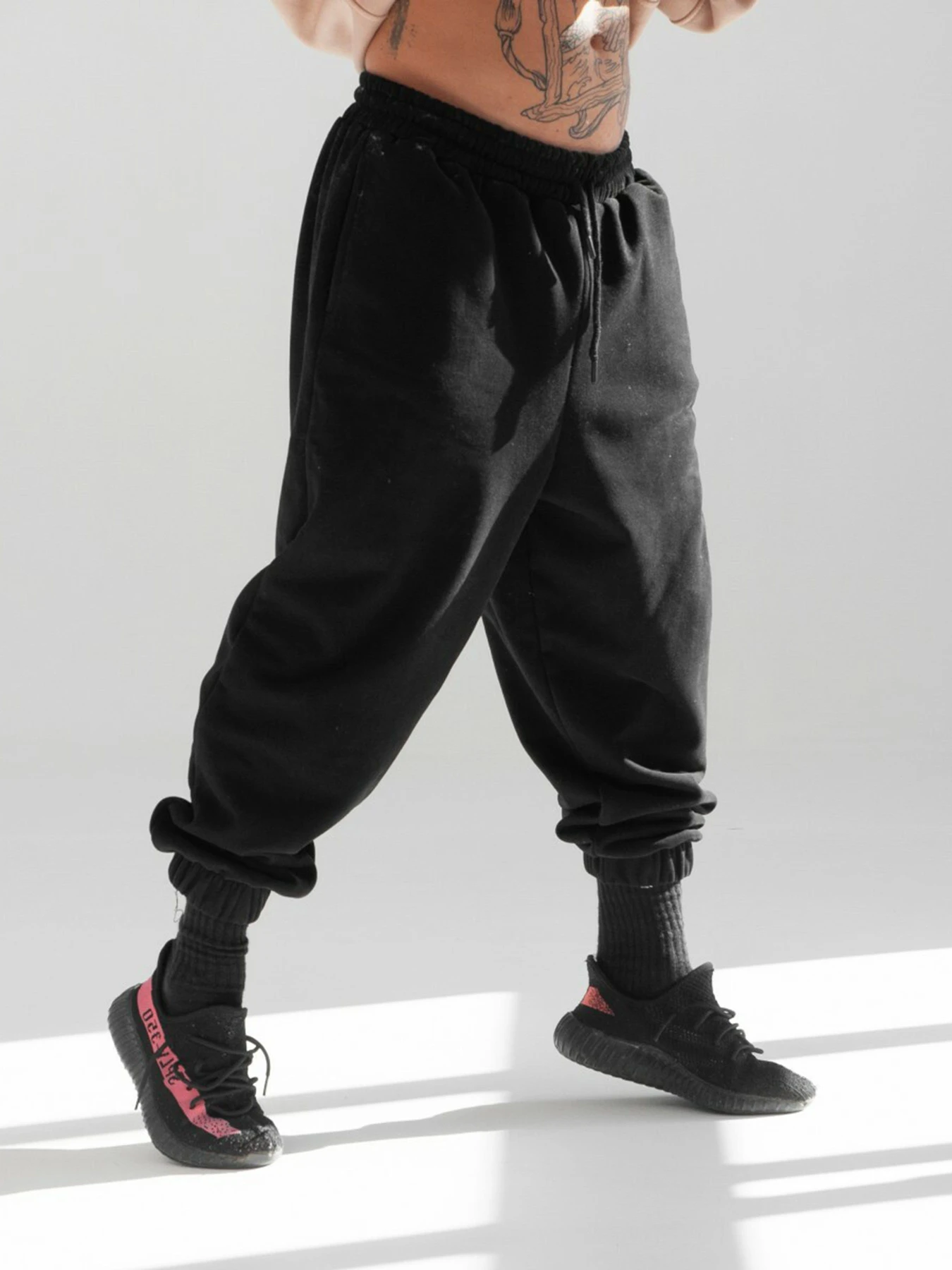 Штани IJ модель jogger-flis-black Штани IJ модель jogger-flis-black Фото