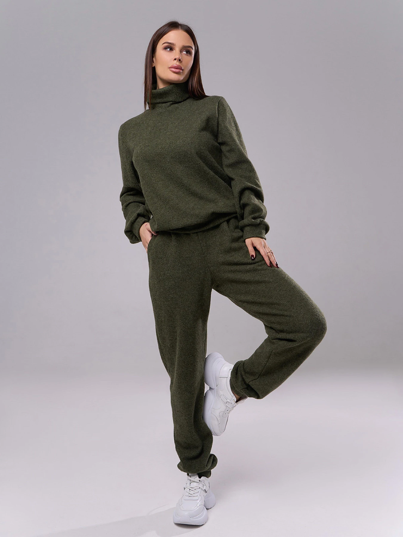 Костюмы ISSA Plus модель 14893_хаки Костюмы ISSA Plus модель 14893_хаки Фото