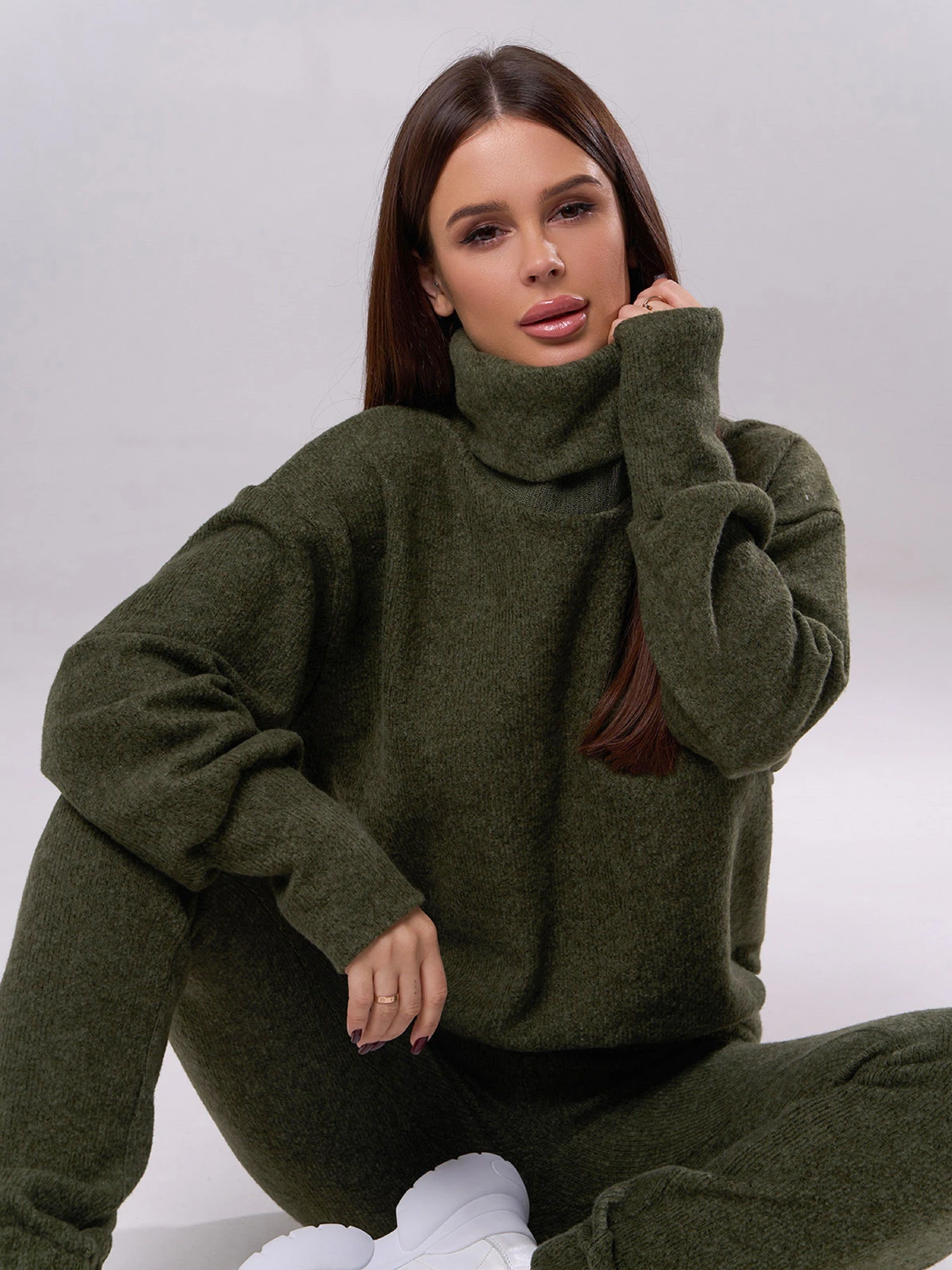 Костюми ISSA Plus модель 13533A_хаки Костюми ISSA Plus модель 13533A_хаки Фото