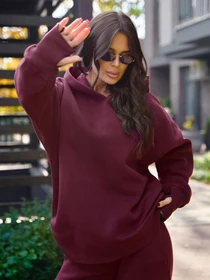 Костюми ISSA Plus модель 14274_темно_бордовый Фото
