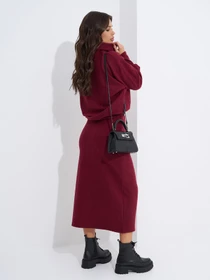 Костюми ISSA Plus модель 14952_бордовый Фото