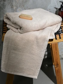 Рушник з натуральної бавовни "Бриз" бежевий MBM HOME модель BT-01/02/03/04 BEIGE Фото