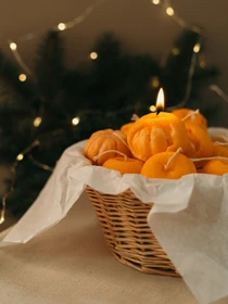 Аромасвеча "Мандарин очищенный", аромат Chiffon, из натурального оливкового воска Candle Design модель 190.2002 Фото