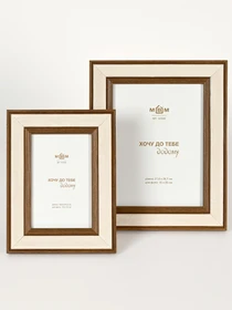 Фоторамка "Епізоди" темне дерево з бежевим MBM HOME модель PH-4 BEIGE/WOOD Фото