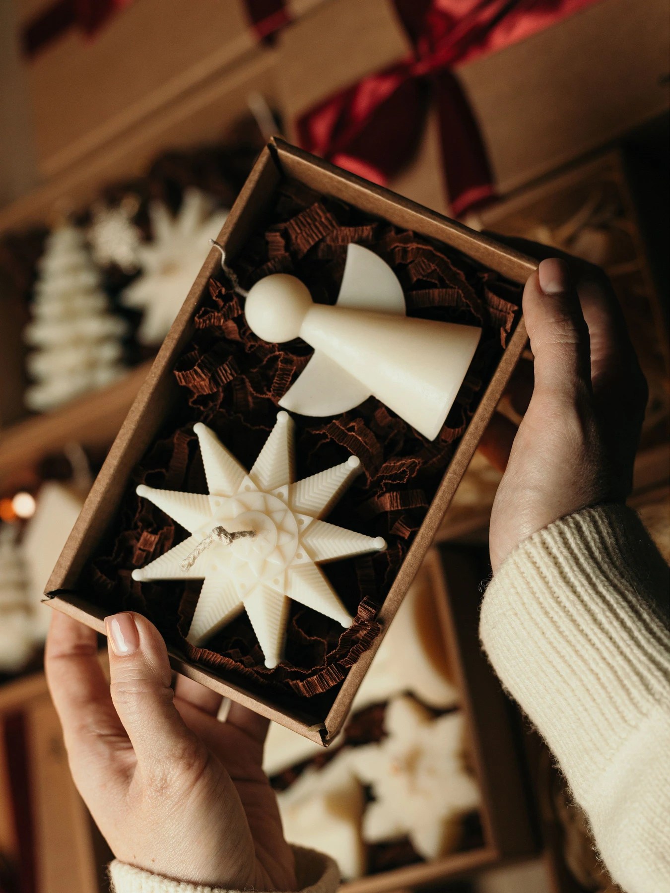 Набір ароматичних свічок "Святкова магія", натуральний оливковий віск Candle Design модель 200.0078 Фото