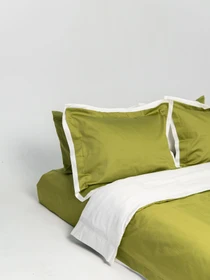 Комплект постельного белья с премиум сатина с ушками INDIM модель Olive345 Фото