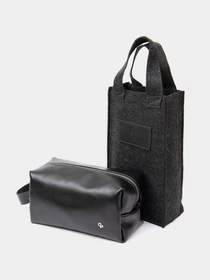 Мужской кожаный несессер GRANDE PELLE Черный Grande Pelle модель bag24_11417 Фото