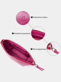 Женская косметичка из кожи Amelin GRANDE PELLE Фуксия Grande Pelle модель bag24_11301 Фото