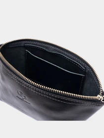 Женская косметичка из кожи Amelin GRANDE PELLE Черная Grande Pelle модель bag24_11302 Фото