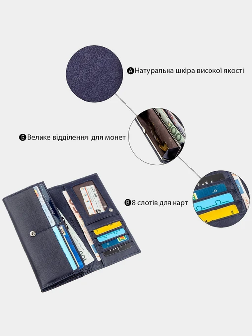 ST Leather Accessories Гаманець колір синій фото 3