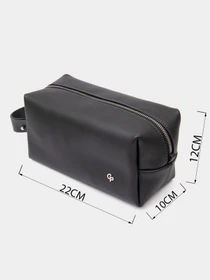 Мужской матовый кожаный несессер GRANDE PELLE Черный Grande Pelle модель bag24_11508 Фото