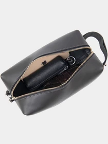 Мужской матовый кожаный несессер GRANDE PELLE Черный Grande Pelle модель bag24_11508 Фото