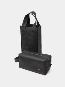 Мужской матовый кожаный несессер GRANDE PELLE Черный Grande Pelle модель bag24_11508 Фото