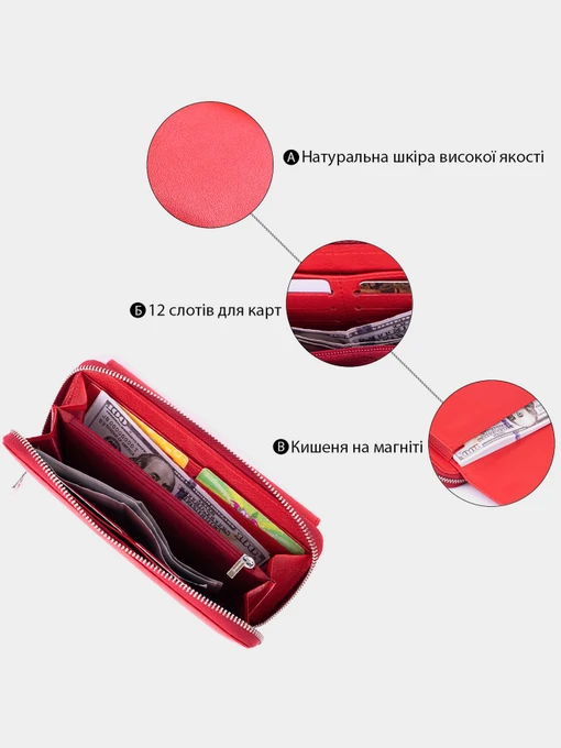 ST Leather Accessories Гаманець колір червоний фото 2