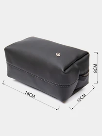Матовый мужской кожаный несессер GRANDE PELLE Черный Grande Pelle модель bag24_11509 Фото