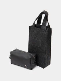 Матовый мужской кожаный несессер GRANDE PELLE Черный Grande Pelle модель bag24_11509 Фото