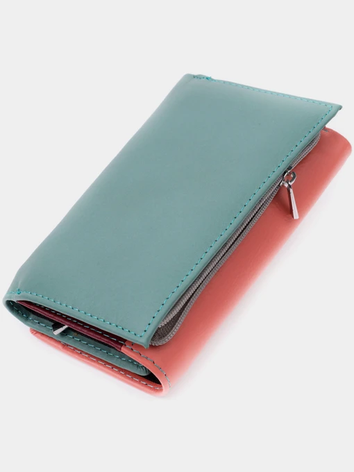 ST Leather Accessories Гаманець колір кораловий фото 2