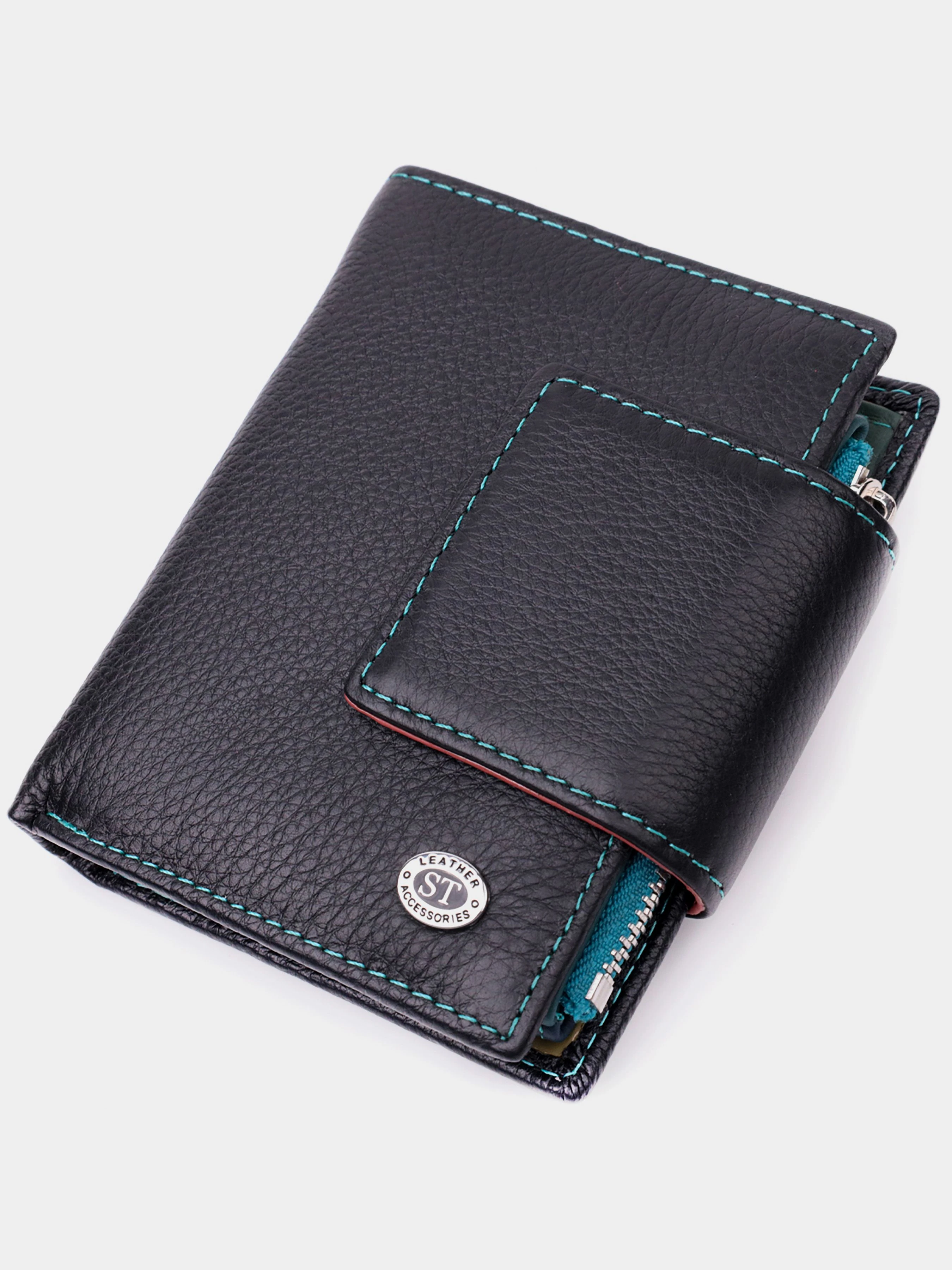 ST Leather Accessories Портмоне колір чорний