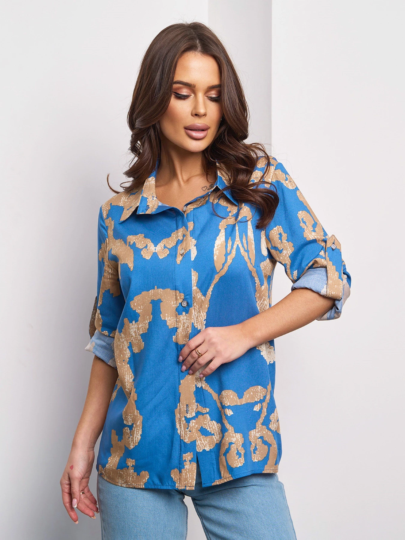 Сорочки ISSA Plus модель 14993_голубой Сорочки ISSA Plus модель 14993_голубой Фото
